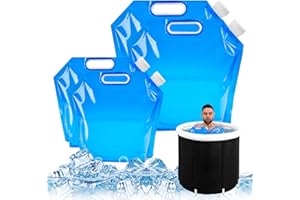 JERYLOTA 4 bolsas de baño de hielo, contenedor de agua, accesorios de bañera de inmersión fría de 5 L + 10 L, bolsas de baño de hielo en casa, aplicable a bañera de agua fría para atletas, terapia de frío