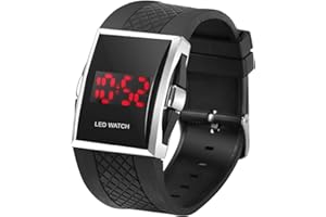 Digiflex Cyfrowy zegarek dla mężczyzn z czerwonym wskaźnikiem LED luksusowy prezent czarny