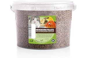 UGF UNDERGROUND FOOD UGF - Granulés de vers de Farine Premium Seau de 3 litres, collations Anti-Insectes pour Oiseaux, Hamsters, hérissons, rongeurs, lézards, Tortues