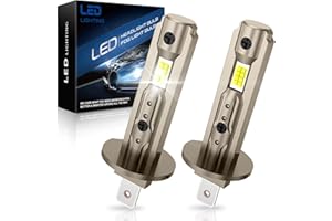 JOSHF Bombilla H1 Led Faro Actualizado para Coche, CSP 80W 20000LM 700% Brillo 6500K Blanco, Recambio para Bombillas Halógena, 1:1 Mini Led H1, DC12V(2Bombillas)