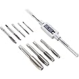 Neilsen CT1467 1467 TAP Wrench Set M3 M4 M5 M6 M7 M8 M10 M12 DIE Metric RETHREADING Tool 10 Piece, Black