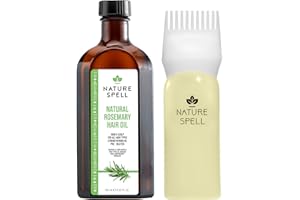 Nature Spell Olio di rosmarino per capelli e cuoio capelluto con applicatore di olio per capelli, olio di rosmarino per la crescita dei capelli, cura dei capelli secchi e danneggiati, 150 ml