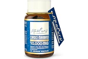 Cardo Mariano Estado Puro 10000 mg | Extracto de Semillas Concentrado 25:1 con 80% Silimarina y Colina | Apoyo para el Hígado, Limpieza y Detox | 40 Cápsulas de Tongil (80 Cápsulas)