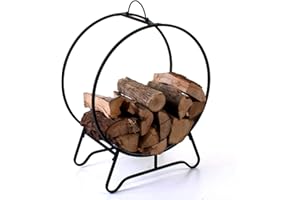 Marko Fireside Firewood Rack Log Storer Indoor Fireside Wood Cart Mover Carrier Stand Storage (Vantaa Round Log Store)