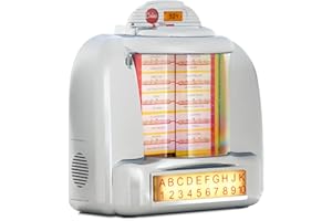 Beatfoxx Nostalgia Jukebox de Table (Mini Chaîne Stéréo, Design Rétro Années 40/50, Haut-Parleur Bluetooth, USB, SD et Radio)