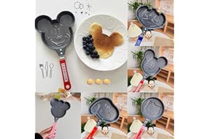 Vipomkowa Poêle Pancakes, Poêle à frire Créative avec Motif de Dessin Animé, Mini Petites casseroles Induction, Poêle à Omelette Antiadhésive pour le Petit Déjeuner Hamburgers, œufs, Crêpe