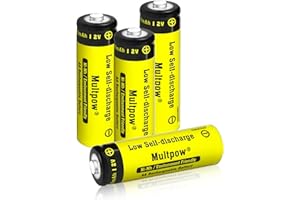 KLGFI AA Akkus Wiederaufladbar, Batterien AA 2600mAh 4 Stück 1.2v Aufladbare Batterien AA Hohe Kapazität, Geringe Selbstentladung AA Akku Typ NI-Mh Batterien (Gelb)