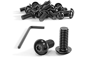 Wavanta M5 Bolts, M5 x 12mm Button Head Screws, Allen Socket Bolts Screws, Carbon Steel 10.9 Grade, Black Oxide Finish, Pack of 20
