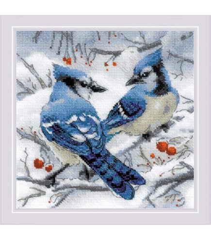 RIOLIS - Fleur De Prunon 2298, Nature Blackwork Set 21x30cm, Kit à Broder Blackwork, Motifs à Broder, Kit Embroidery, Kit De Broderie Blackwork