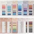 Wawasia Sticky Index Tabs, 12 Sheets Page Markers, Writable and Repositionable Translucent Book Notes with Ruler for Page Reading Notes, Marking and Classify File, 2400 Pcs