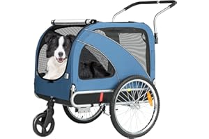 ‎FIXIMASTER Fiximaster XL Dog Trailer Bicycle & Jogger 2-in-1 with Handbrake and Reflectors, Sturdy 600D Oxford Fabric, Dog Transporter up to 40 kg