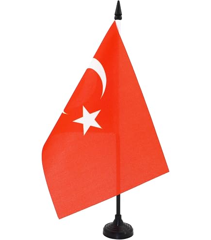Tischflagge Weltfrieden – 21x14 Cm, 100% Polyester, Mit Sockel & Stange, Dekorative Mini-Flagge