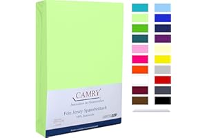 Camry Spannbettlaken 90x200cm - 100x200cm Hellgrün Baumwolle Bettlaken Jersey Spannbetttuch Oeko-Tex 100