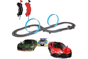 AGM MASTECH AGM MASETCH Slot Car Race Track Sets, Electric Boys Toys Race Car Track with 3 Officially Licensed Slot Cars, 2 Controllers, Lap Counter, Gifts for Kids Age 3 4 5 6 7 8-12