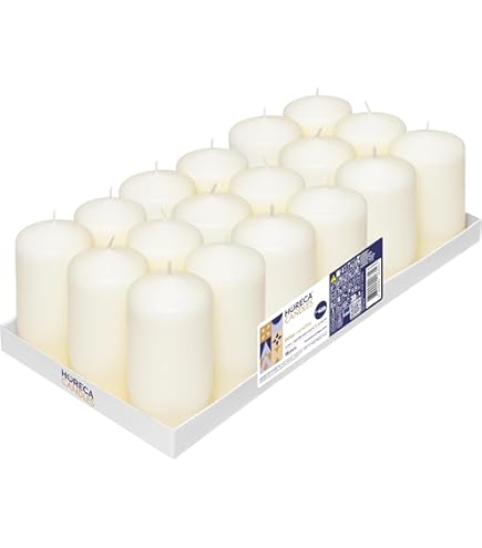 4 Bougies Piliers - Anthracite - 15 X 6 Cm - Bougies Décoratives Pour