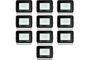 ‎YAKIMZ Yakimz LED Strahler Außen, 10x10W LED Fluter Scheinwerfer, Wasserdicht IP66, LED Wandbeleuchtung Flutlicht 230V, Superhell Kaltweiß Außenstrahler 900LM 6000K Fluter Beleuchtung Außenlampe