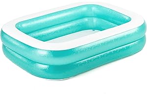Bestway - Piscine gonflable enfant pataugeoire bleue, 201 x 150 x 51 cm