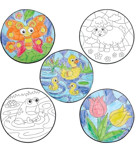 Baker Ross Maschere insetti da colorare (confezione da 8) - Creazioni a tema primaverile per bambini, da decorare e indossare a feste mascherate