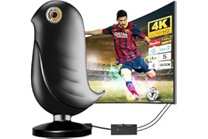 CENBOU 2024 Upgraded Indoor TV Aerial - Digital TV Aerial for Smart TV, TV Antenna with Signal Booster 380+ Miles Long Range Support 4K 1080P HDTV & 16.4ft Coax Cable