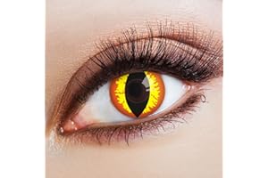 aricona Kontaktlinsen - lentes de contacto de Halloween rojo-amarillo ojos de gato - lentes de contacto de color sin dioptrías