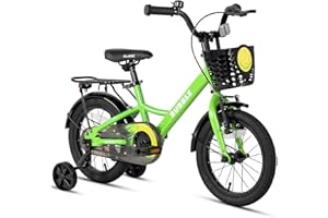 ‎GLERC Glerc Bubble 12 14 16 Zoll Kinderfahrrad für 3-8 Jahre alte Jungen & Mädchen Fahrräder mit Korb & Stabilisatoren, mehrere Farben