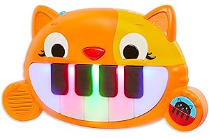 B. toys - Mini Meowsic - Mini tastiera giocattolo - Pianoforte per bambini - Canzoni, suoni e luci - Giocattolo sensoriale per bambini - 6 mesi +