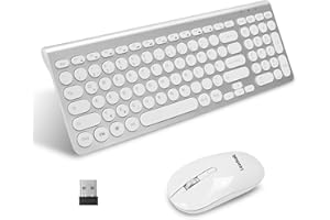 LeadsaiL, kabelloses Tastatur-Maus-Set, ergonomische Maus und Tastatur, kabellose PC-Tastatur und Maus, deutsches QWERTZ-Layout, leise Tastatur- und Maustasten, MacOS PC, Laptop, Silber