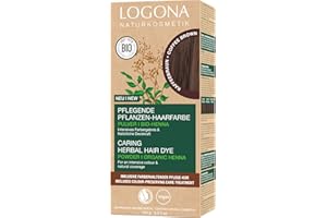 LOGONA Naturkosmetik Coloration végétale nourrissante, végétalienne, au henné bio pour une couleur et une brillance intenses, marron café, 1 x 100 g