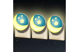 ANNMORE Luce Notturna LED da Presa, 3 Pezzi Punto Luci di Cortesia Lune Automatico per Ingresso, Scala, Lucina Notte Bambini per Camera da Letto Ragazzi, Lampada da Parete Allattamento,Regalo Neonato Maschio