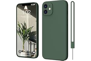 ElestBela Etui silikonowe do iPhone 12 iPhone 12, ultra cienkie, z mikrofibry, odporne na zarysowania, wszechstronne, ciemnozielone