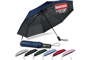 Paragus Plegable I Apertura y cierre automáticos I Resistente al viento, impermeable y compacto I Paraguas de viaje ligero con mango antideslizante I Perfecto para hombre y mujer I Drytogo