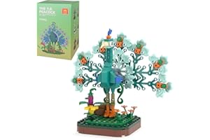 MEIEST Mini Animals Building Block Set,Cute Simulation Bird Collection Construction Building Bricks Toy,Home Decor (Peacock)