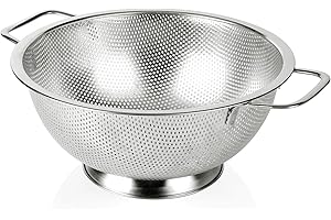 YC Kitchen Colapasta in Acciaio inox, Scolapasta da Cucina in Acciaio inox con Manici, Colino,Lavabile in Lavastoviglie,22.5cm