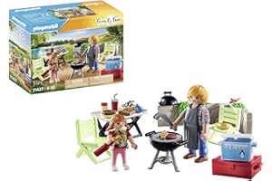 Playmobil 71427 Barbecue avec Papa et Enfant - Family Fun - Comprend Deux Personnages, Un Barbecue et des Accessoires - Dès 4 Ans