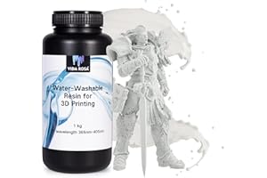 VIDAROSA Water Washable 3D Printer Rapid Resin 1KG,LCD Photopolymer Resin for LCD/DLP 3D Printing, Standard UV 405nm Curing Resin, Fast-Curing, High Rrecision, White