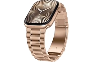 Dolstrap Stainless Steel Straps Compatible with Apple Watch Strap 42(Series 11/10)/41/40/38mm, Men/Women Metal Replacement Band Compatible for iWatch SE3-1 Series 11 10 9 8 7 6 5 4 3-1, Rose Gold