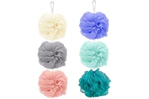 JINSION 6 Stück Masche SchäumendDuschschwamm Körper, DuschschwäMme Weich Langlebig, Netz-Pouf Loofah, Waschschwamm Schäumend, Schwamm Dusche für Reinigen, Körperschrubber Peeling, Massage, Mehrfarbig, 40g