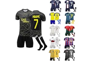 YIWAWQIAN Maglie da Calcio per Bambino e Adulti,Set Maglie di Calcio con Calze,Divisa Calcio Bambino,Completo Calcio Bambino,T-Shirt Pantaloncini di Calcio da Uomo Bambino Sportiva