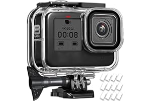 OKFUN Custodia impermeabile da 60 m per Go Pro Hero 8 nera, custodia protettiva subacquea con accessori per staffa per Go Pro Hero8 Action Camera