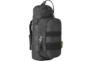 Rhinowalk Motorcycle Water Bottle Holder Bag Tactical Pouch with Drawstring Molle Motorbike Insulated Bag to Keep Warm Cool