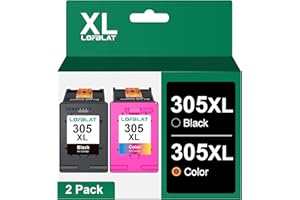 LOFBLAT 305XL Cartucce per HP 305XL 305 XL per DeskJet 2700 2710 2720 DeskJet Plus 4110 4120 Envy 6010 6020 6032 Envy Pro 6400 6420 (Nero Colore，2-Pack)