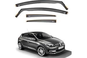 iSpeed Wind Deflectors for Renault Megane mk3 2008-2016 5 Door Hatchback 4pc - Keep Your Car Ventilated in Rain - Reduce Wind Turbulence - Tinted In-Channel Type