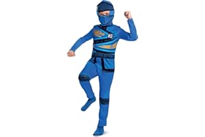 Disguise Oficjalny kostium Lego Jay Ninjago dla dzieci, chłopców, kostium ninja, kostium karnawałowy, Ninjago, niebieski, karnawał