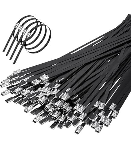 150 Pièces 4,6x210mm Serre-Câbles En Acier Inoxydable + Pistolet D