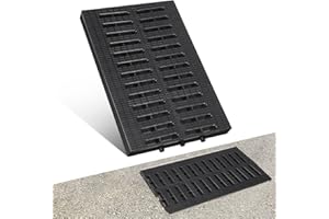 UKCOCO Drainage Grate Outdoor: Outdoor Drainage Channel Grate Plastic Sink Drain Cover for Houseside Pavement Yard Patio Commercial,20x30x2.5cm