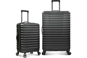 U.S. Traveler Boren Hartschalenkoffer, Polycarbonat, robust, mit 8 Spinner-Rädern, Aluminiumgriff