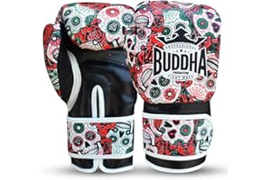 BUDDHA FIGHT WEAR - Fantasy Luzbel Boxing Gloves - Muay Thai - Kick Boxing Synthetic Leather - Odor Resistant Inner Fabric - Reinforced Seams - Different Designs