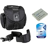 Bodyguard Sparset Kameratasche Tasche schwarz + Ersatzakku NB-6L + 16GB SD Karte für Canon PowerShot SX540 HS, SX530 HS, SX52
