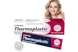 NAXIXI 28G Grip Thermoplastic Denture Adhesives,False Teeth Silicone Reline Kit,Secure Denture Adhesive,Tooth Repair Kit & Dental Glue for Teeth,Non-Glue Denture Repair Kit,Comfortable Long-Holding Reline