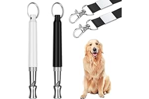 WQNNQW 2 Pièces Sifflets Pour Chien,Sifflet Pour Chien à Haute Fréquence Silencieux,Sifflet Ultrason Chien Anti Aboiement,Sifflet Réglable,Sifflet Dressage Chien Avec Lanière Sifflet,Pour Toutes Les Races